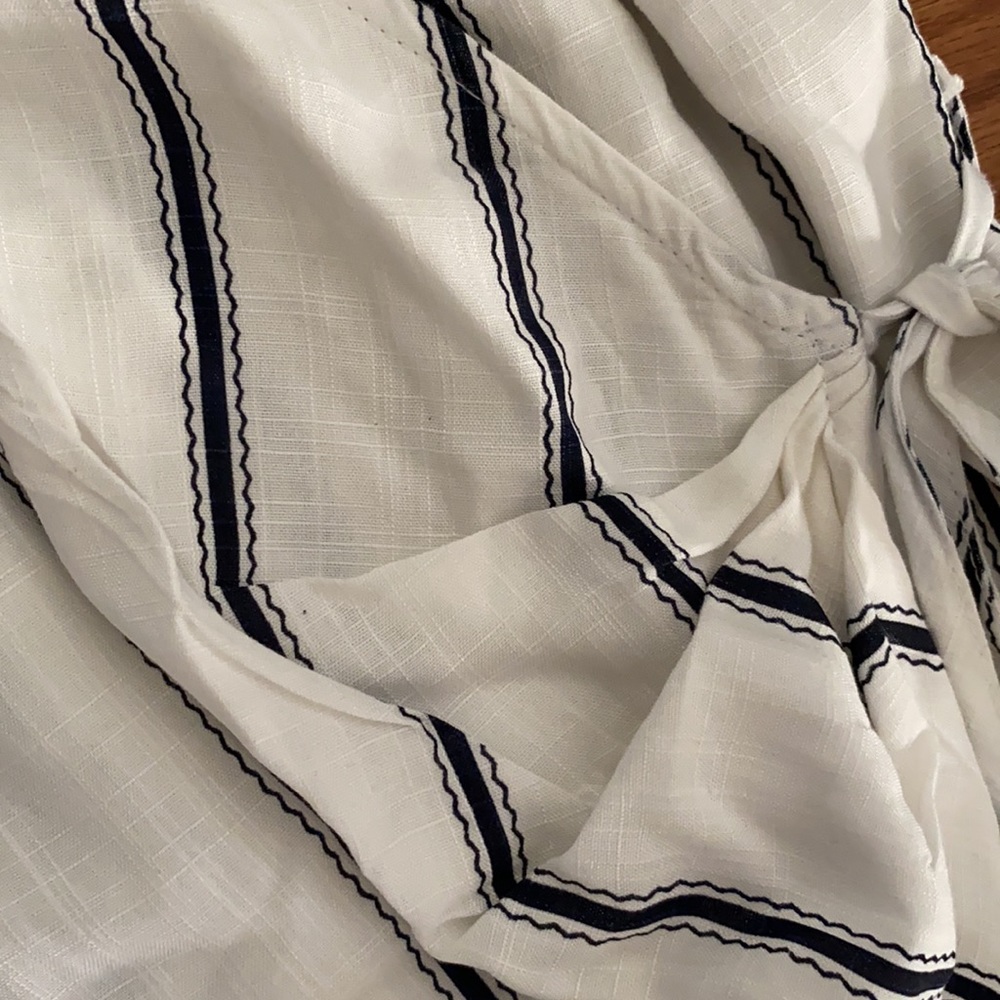 LF Seek the Label White with Black Stripes Wrap Dress - Picture 5 of 5